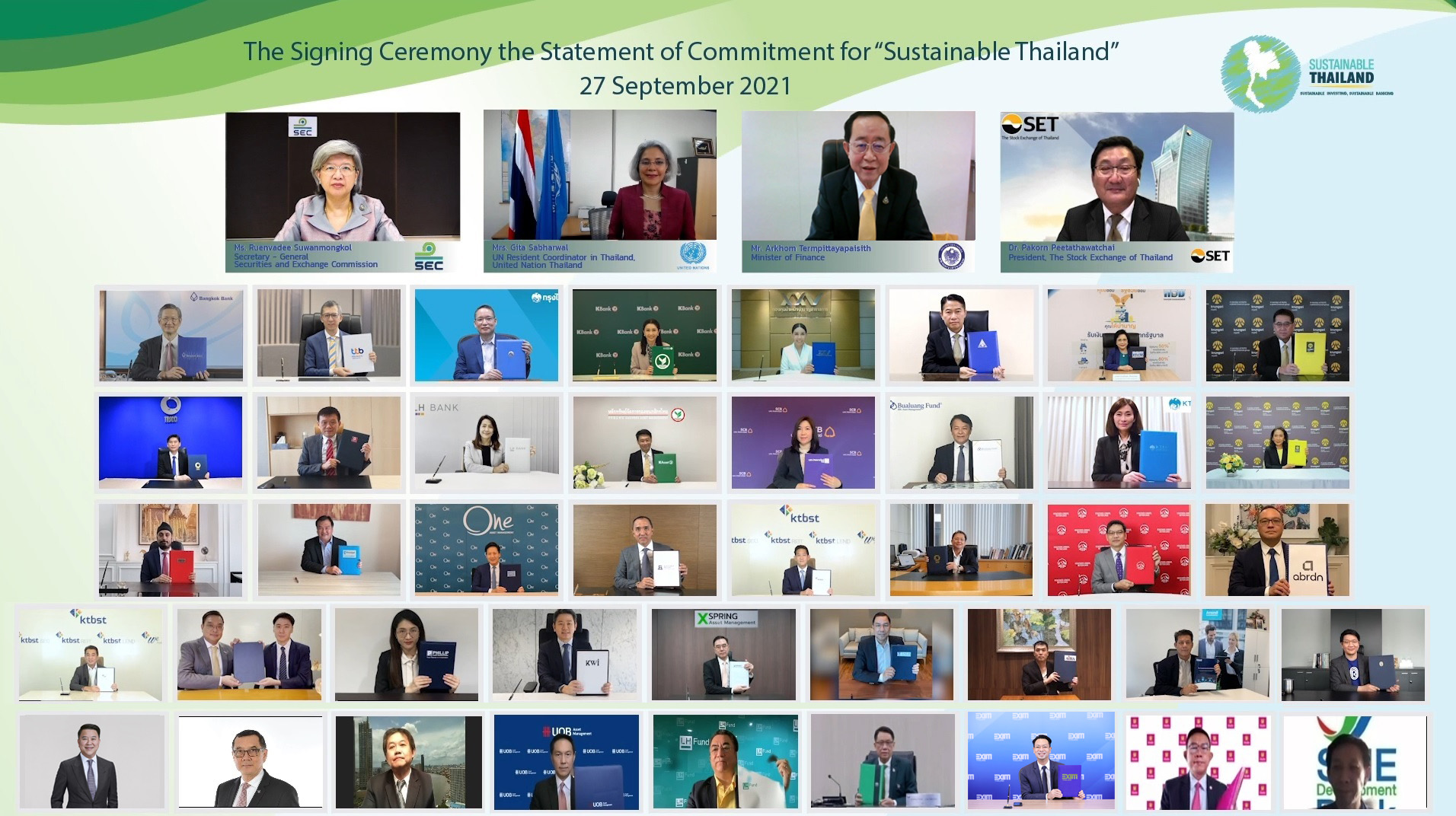 กบข. รวมพลังนลท.สถาบันและธนาคาร รวม 43 ราย ลงนาม “Sustainable Thailand 2021”  ดันธุรกิจการเงินไทยสู่การพัฒนาประเทศที่ยั่งยืน