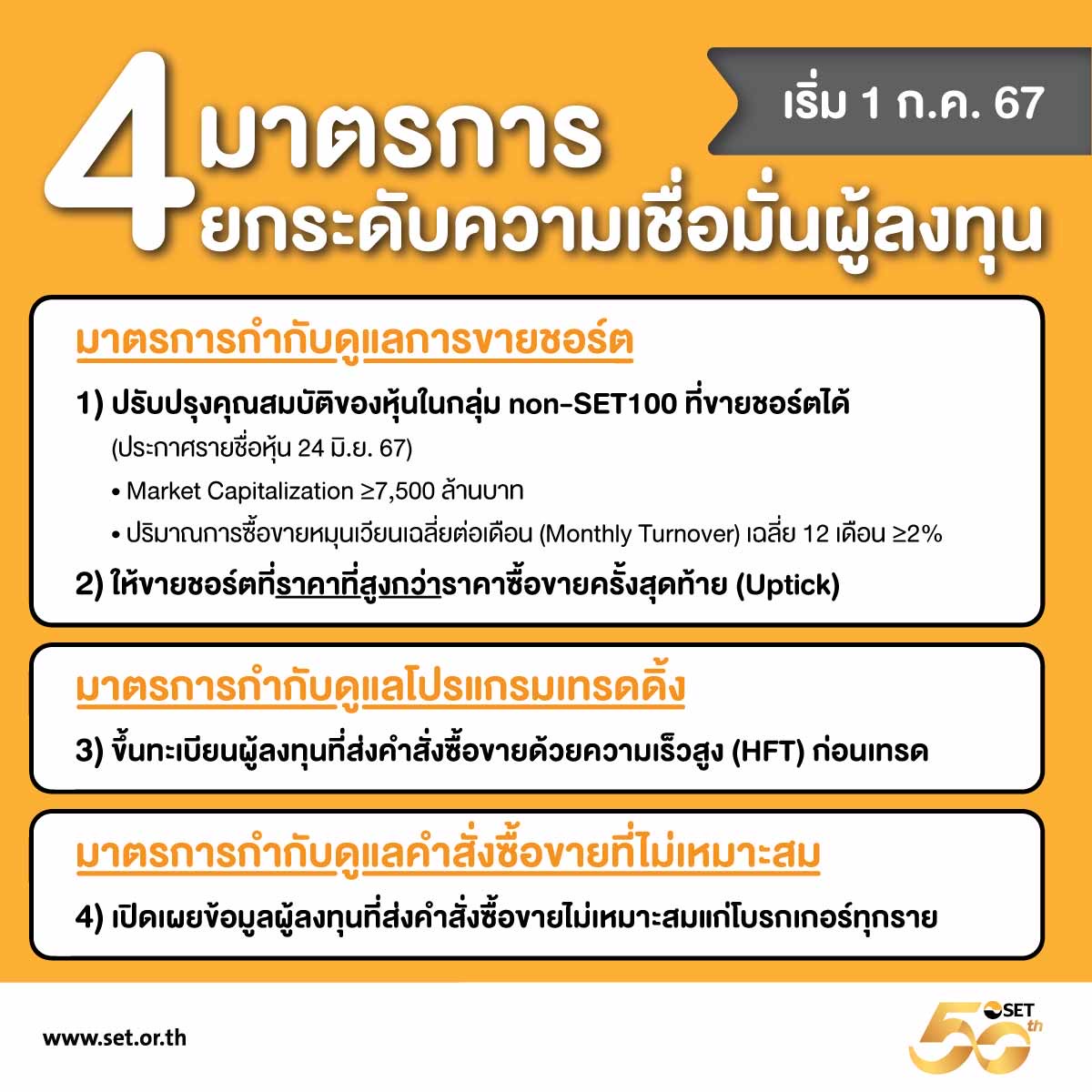 ตลท. เพิ่ม 4 มาตรการยกระดับความเชื่อมั่นนักลงทุน