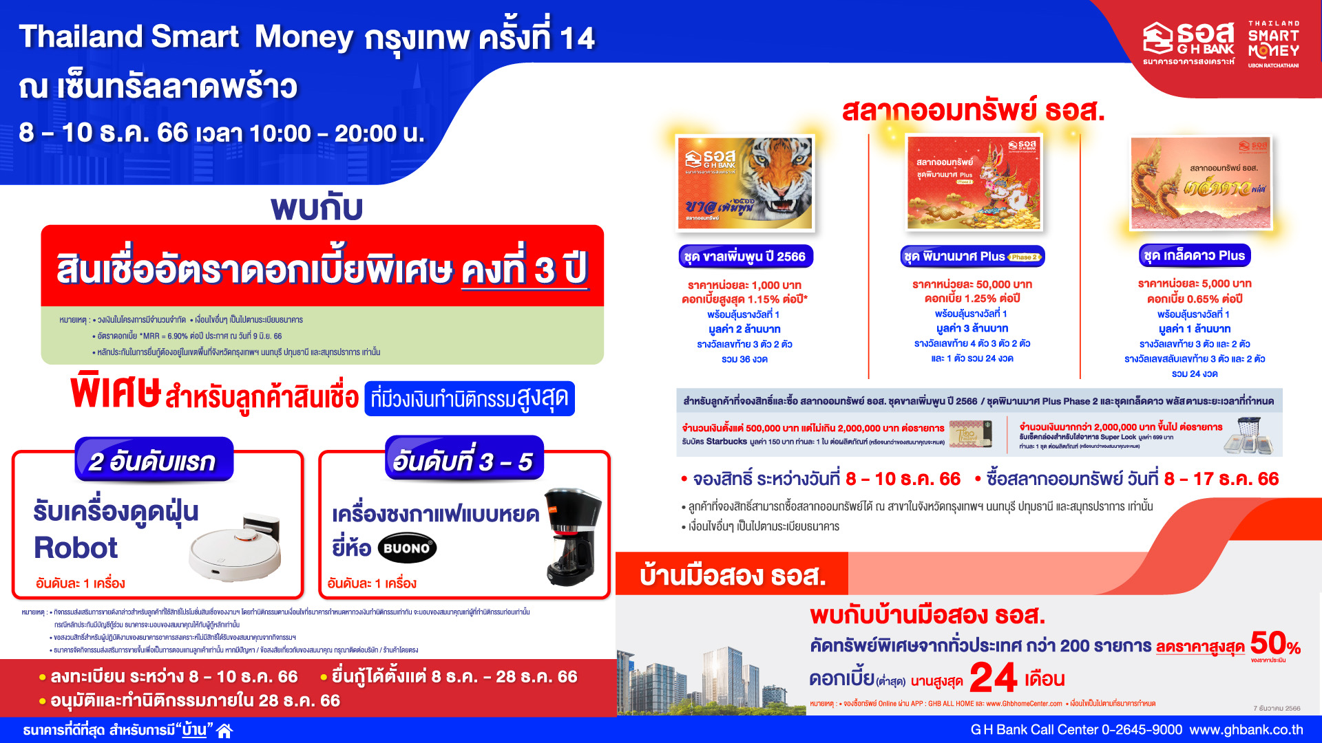 ธอส. จัดโปรสินเชื่อบ้านดอกเบี้ยต่ำในงาน Thailand Smart Money กรุงเทพฯ ครั้งที่ 14